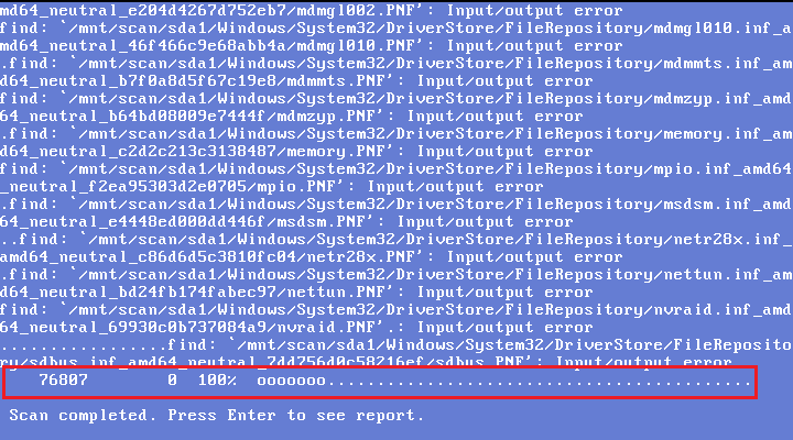 F-Secure Rescue Disk found 0 malicious files