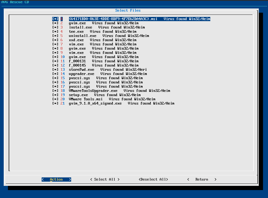 AVG Rescue Disk False Positives
